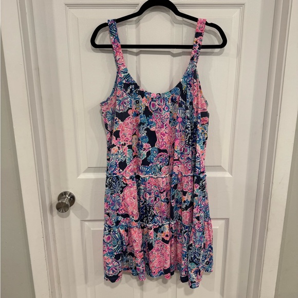 Lilly Pulitzer Vibrant Pink and Navy Mini Dress - Picture 2 of 9